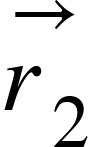 <math xmlns="http://www.w3.org/1998/Math/MathML"><mover><msub><mi>r</mi><mn>2</mn></msub><mo>&#x2192;</mo></mover></math>